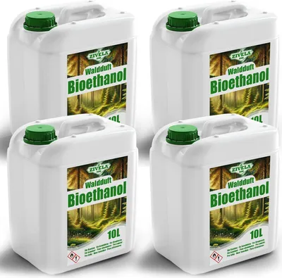 Obrázek produktu pro Bioetanol 96,6 % 40L | Bioalkohol Lesní vůně 96,6 % 4x10L | Bioetanol pro krby, stolní krby, krbová kamna na bioetanol | Bioetanol Lesní vůně | Čisté spalování
