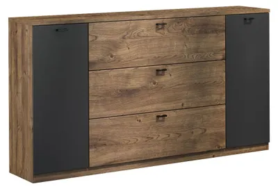 Image de Buffet Roma avec tiroirs 155 x 40 x 93 cm, chêne Ribbeck / gris foncé