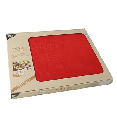 Produktbild von 100 Papstar Tischsets, Tissue ROYAL Collection 30 cm x 40 cm rot 81897