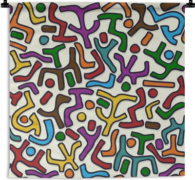 Produktbild von MuchoWow® Wandteppich Wandbehang Abstrakt - Muster - Afrika 60x60 cm Tapisserie Dekoration Wandtuch - Dekorationen - Wand Decke