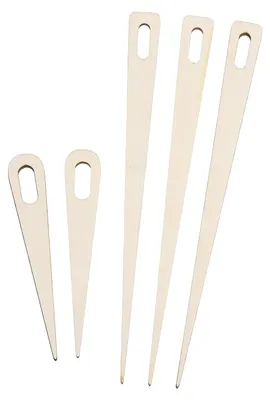 Produktbild von Holz-Webnadeln - 5 Stück Set für Handwebrahmen - Webwerkzeug zum Weben