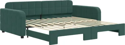 Obrázek produktu pro Válenda s přistýlkou tmavě zelená 100 x 200 cm samet