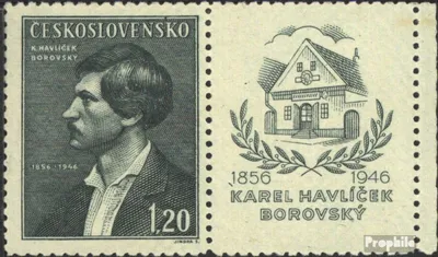 Produktbild von Briefmarken Tschechoslowakei 1946 Mi 501Zf mit Zierfeld postfrisch Borovsky