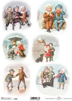 Image de ITD Papier de riz découpage Papier de bricolage souple, Noël enfants R1002