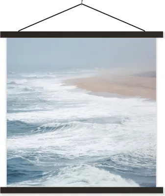 Produktbild von MuchoWow® Textilposter Strand - Meer - Golf 60x60 cm mit schwarzem Rahmen - Posteraufhänger