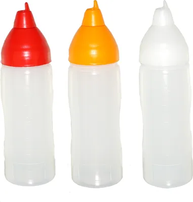 Image de 1 bouteille à écraser jaune/rouge/transparente de 350 ml ne gouttant pas Bouteilles de ketchup Bouteille de moutarde Bouteille de mayonnaise