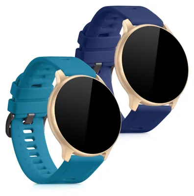 Produktbild von kwmobile 2x Uhrenarmband für AGPTEK LW11 Armband - Fitnesstracker Band Set aus TPU Silikon - Ersatzarmband Smartwatch - Petrol Dunkelblau