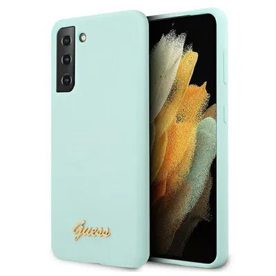 Image de Guess Guhcs21Mlslmglb S21+ G996Niebieski/Bleu Hardcase Silicone Script Metal Logo