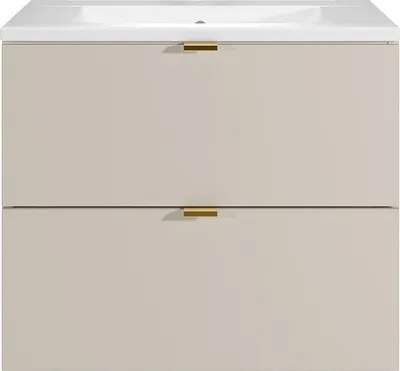 Produktbild von Hängender Bad-Unterschrank mit Einbauwaschbecken – Beige – 60 cm – LAVENA