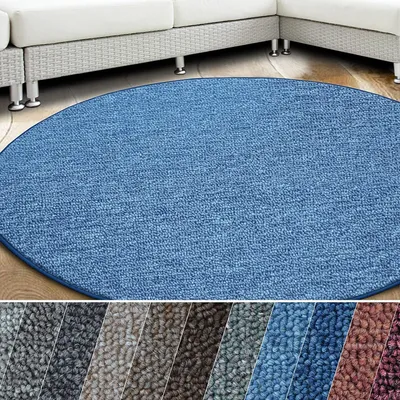 Obrázek produktu pro Koberec London Easy Care Flat Loop Pile Light Blue 86 Round 200 cm Diameter