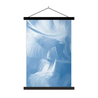 Produktbild von MuchoWow® Textilposter Acrylfarbe - Blau - Design 40x60 cm mit schwarzem Rahmen - Wanddekorationen