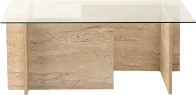 Produktbild von Skye Decor, New Escape, Couchtische, Travertin, Glas, 105 x 40 x 65 cm