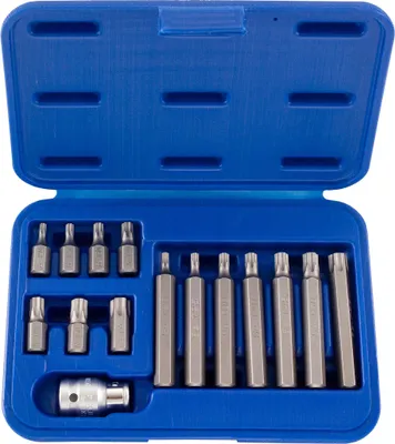 Produktbild von Bit Satz / Schraubendreher-Satz, T-Profil, 1/2"-Antrieb, (T20 - T55) 15-tlg.