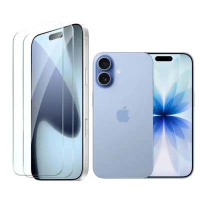 Produktbild von CLM-Tech 2er Set Schutzfolie kompatibel mit iPhone 17 Panzerfolie 6,1 Zoll Panzerglas Crystal Clear Displayschutz 9H Glas Displayfolie Schutzglas - Unterstützt Fingerabdruck-ID - Folie kristallklar 2X Stück