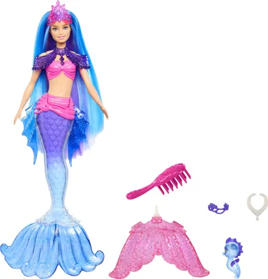 Image de Barbie "Meerjirfrauen Power" Poupée Malibu (cheveux bleus) avec accessoires