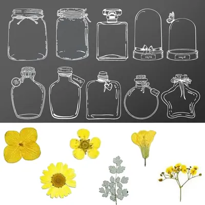 Produktbild von Transparente Lesezeichen Mit Trockenblumen 52 Stück, Selbstgemacht, Für Bücher Und Schulmaterial