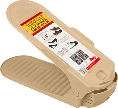 Image de Étagère à chaussures Organiseur Étagère pour chaussures Empileur de chaussures Porte-chaussures Peu encombrant Plastique Crème