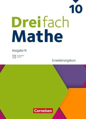 Obrázok produktu pre Dreifach Mathe 10. Schuljahr - Ausgabe N - Erweiterungskurs - Schulbuch mit digitalen Hilfen, Erklärfilmen und Wortvertonungen