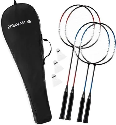 Produktbild von Badminton Set 4 Schläger 3 Shuttles für Kinder und Erwachsene