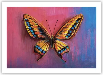 Produktbild von Poster - Poster ohne Rahmen - Schmetterling bunt gemalt - 70x50 cm - Wand Bild - Wanddeko - Wandbilder - Kunstposter - Wandposter - Bilder - Kunstdruck - Wanddekoration - Wandbild - P2XAA70x50-5012