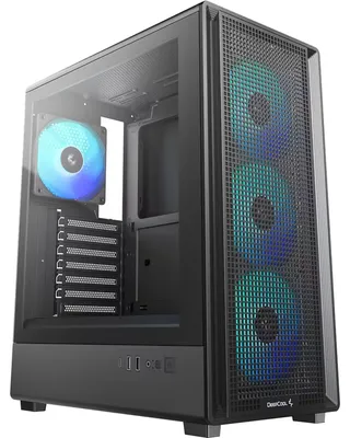 Immagine prodotto di DeepCool CC550 4F, torre media, PC, nero, Mini-ITX, Micro ATX, ATX, ABS (acrilonitrile butadiene stirene), SPCC, vetro temperato, ecc