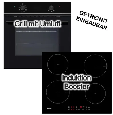 Produktbild von Herdset Wolkenstein Einbaubackofen ECO Funktion + Bauknecht Induktionskochfeld Booster Touch-Control