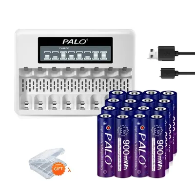 Obrázek produktu pro Nabíjecí baterie AAA, lithium-iontové, nabíječka baterií, 16AAA 1 nabíječka