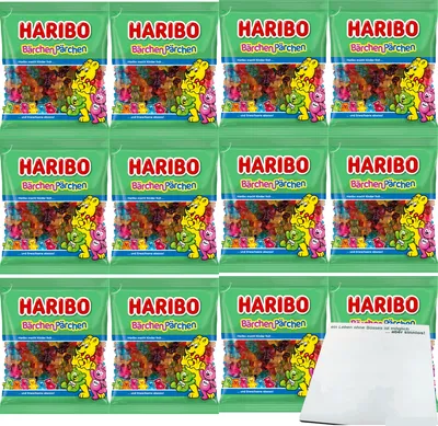 Produktbild von Haribo Bärchen-Pärchen 12er Pack (12x160g Packung) + usy Block