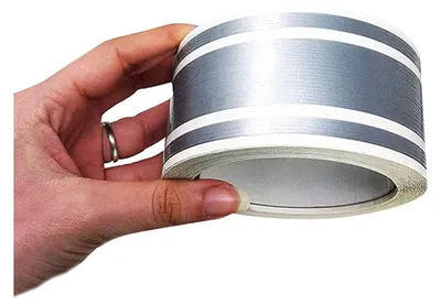 Immagine prodotto di Nastro decorativo adesivo per auto, a tre fili, colore argento, 50 mm x 10 m