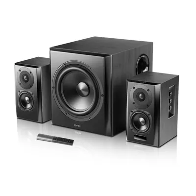 Produktbild von Edifier S351DB 2.1 Bluetooth Lautsprechersystem – 150W, 8" Subwoofer, Titanium Hochtöner, Optical & Coaxial, HiFi Soundsystem Schwarz