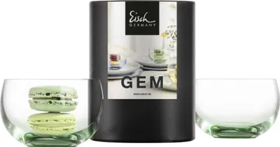 Immagine prodotto di Eisch Dessertschalen 2er Set Gem, Dessertschale, Dessert Schale, Müslischale, Kristallglas, Grün, Ø 9.2 cm, 30031015