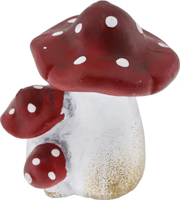 Produktbild von Pilz aus Keramik, 8,5 x 7,5 x 6,1 cm rot weiß