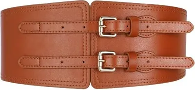 Produktbild von Ledergürtel Damen breit Breiter Elastischer Taillengürtel Leder Gürtel für Frauen Hüftgürtel Gürtel Ohne Schnalle  Damengürtel