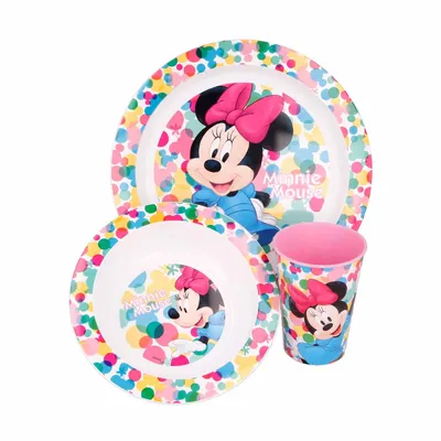 Produktbild von Minnie Maus Geschirr Kunststoffset für Kinder