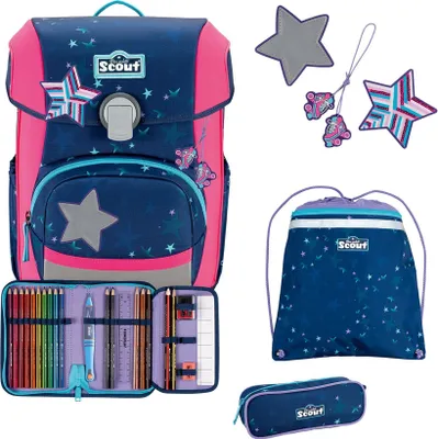 Produktbild von Scout Neo DIN Pretty Star Schulranzen Set 4-teilig, für Kinder und Schulanfänger