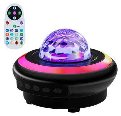 Produktbild von Aurora Projektor mit Bluetooth-Lautsprecher, Sternenhimmel Nachtlicht, 8 Lichtmodi, 7 Farben, Mondprojektion, USB-C, für Schlafzimmer & Kinderzimmer