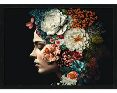 Produktbild von Gerahmtes Bild Flowers On Her Head II 73x53 cm