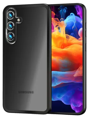 Produktbild von NALIA Matte Hybrid Schutzhülle für Samsung Galaxy S24 Plus Hülle, Semi-Transparente Harte Rückseite & Fallschutz-Rahmen Schwarz
