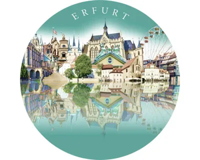 Produktbild von Glasbild Erfurt Wahrzeichen IV Ø 50 cm