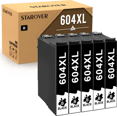 Produktbild von 5x Black 604 XL Kompatibel für Epson 604 Druckerpatronen WF-2910 WF-2930 WF-2935 WF-2950 XP-2200 XP-2205 XP-3200 XP-3205 XP-4200 XP-4205 XP-4250