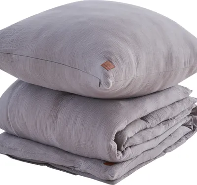 Produktbild von Musselin Bettwäsche Set 155x220 grau
