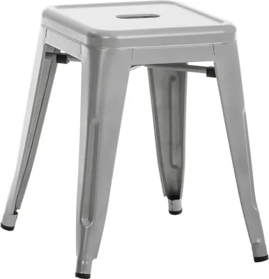 Produktbild von CLP Hocker Armin aus Metall bis 200 kg belastbar stapelbar silber
