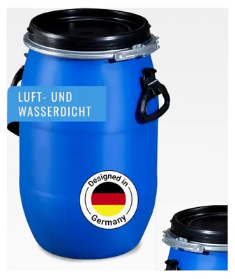 Produktbild von Weithalsfass 30L mit Deckel und Spannverschluss