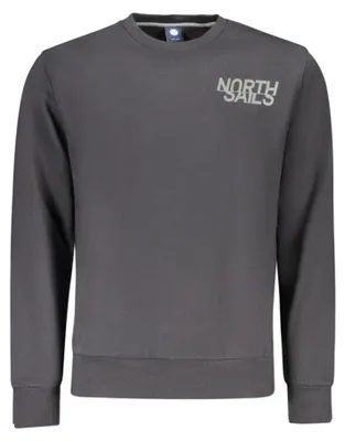 Produktbild von Schwarzes Herren-Sweatshirt langarm mit Rundhals und Druck-Detail.