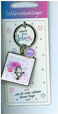 Produktbild von Schlüsselanhänger mit Spruch "Genieße das Leben"