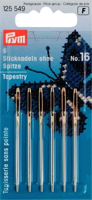 Produktbild von Prym 11255490, Handnähen, Gobelinnadel, Metall, Silber, 6 Stück(e), Sichtverpackung