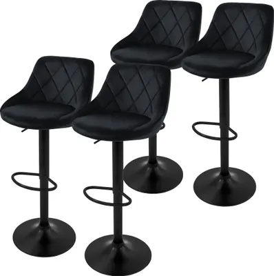 Produktbild von ML-Design 4er Set Barhocker Tresenhocker  360° drehbar, Gepolsterter Barstuhl mit Rückenlehne und Fußstütze, 62-82 cm