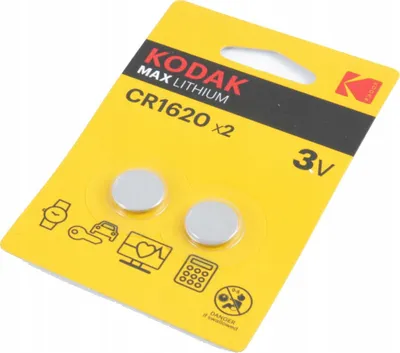 Zdjęcie produktu dla Bateria Litowa KODAK 3V CR1620 DL1620 EA 2 szt.