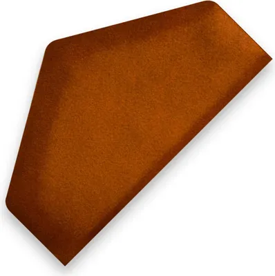 Produktbild von TAPHICEROS Halb Hex Wandpaneel Polsterpaneel, 26x15 cm, Links/Rechts, 1stk,  VELUTTO 33, Ziegelorange, Wandkissen Halb Hexagon Wandpolster Kopfteil für Bett Gepolstert Polsterplatte