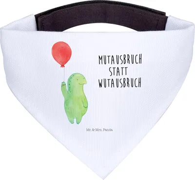 Produktbild von Mr. & Mrs. Panda Halstuch Für Hunde Schildkröte Luftballon - Weiß - Geschenk, Schildkröten, Hund, Hundehalstuch, Tuch, Ballon, Motivationsspruch, Hunde-Halstuch